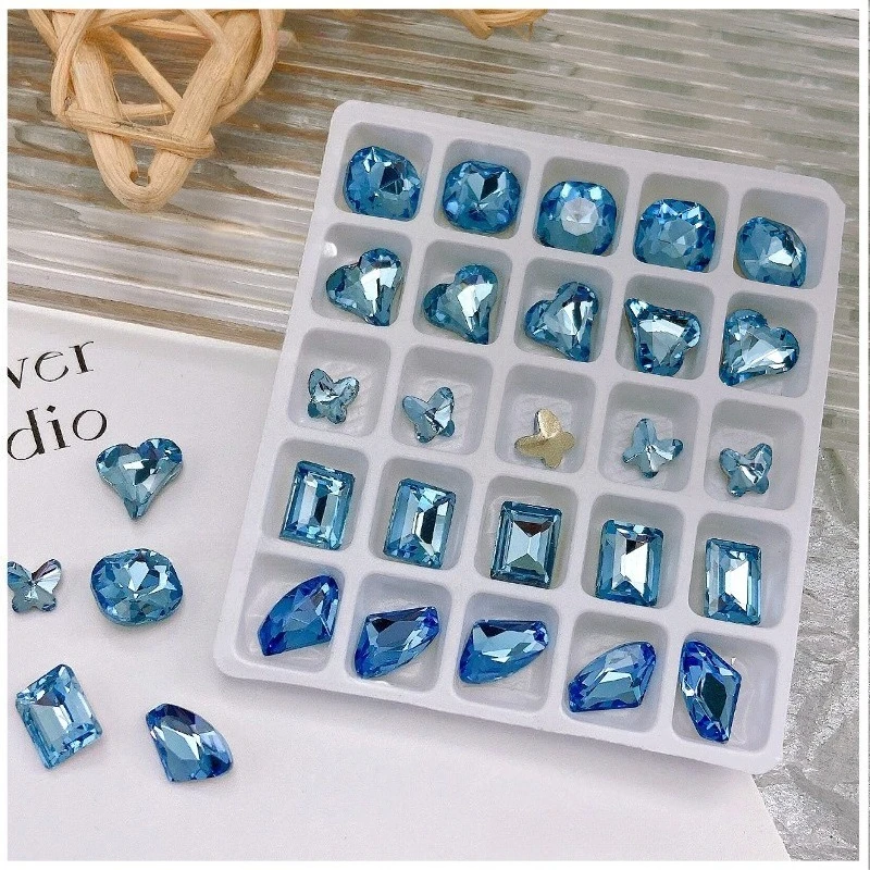 Gemengde witte ronde heldere parel Nail Art Charms Gemengde grootte Nail Art Strass Mini Stalen Bal Klinknagel Strass Nagelaccessoires