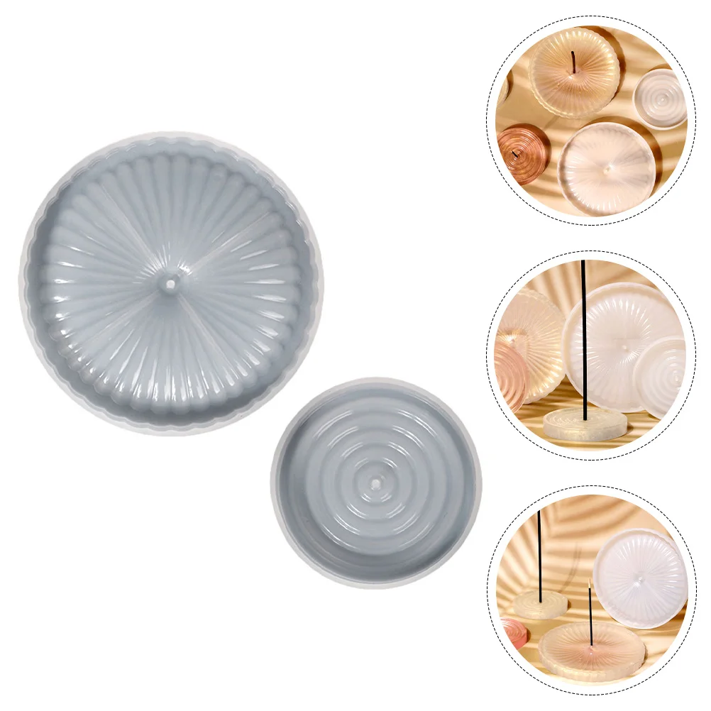 

2 Pcs Incense Plate Mold Stick Holder DIY Crafts Epoxy Resin Silicone Silica Gel Dish Making