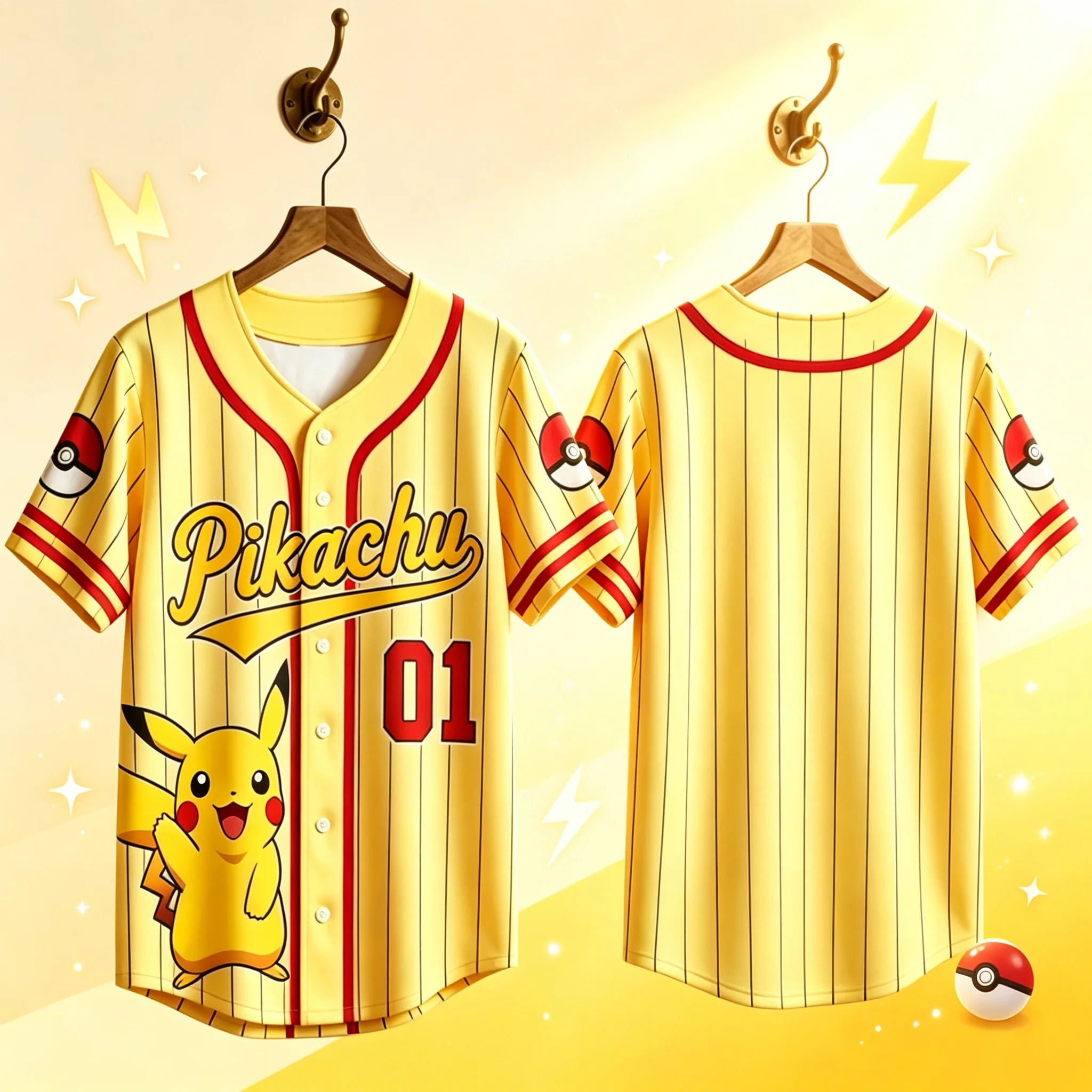 Kids Unisex Summer Button Up Top T Shirt Anime Character Printed Striped Baseball Jersey Casual Summer Outdoor Daily Wear