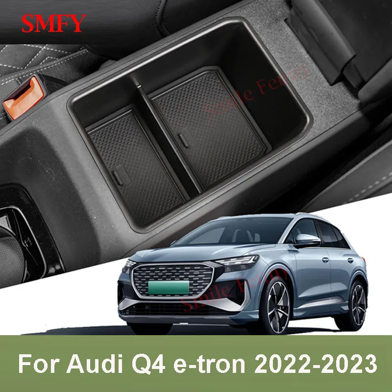 For Audi Q4 e-tron 2022 2023 Interior Accessories Car Armrest Storage Box Auto Center Console Organizer Containers