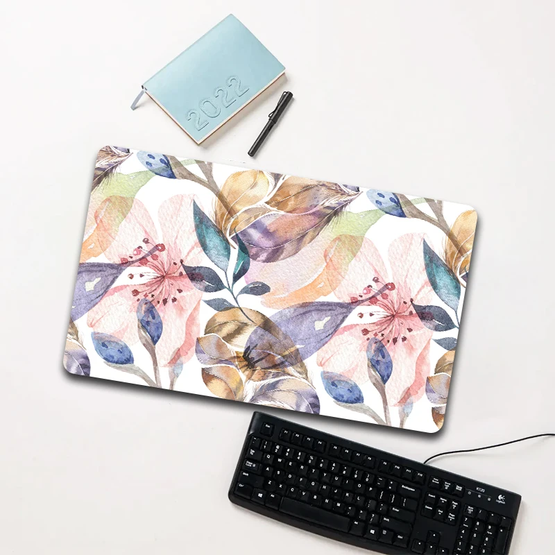 

Watercolor Floral Mouse Pad Large Non-slip Waterproof Desk Mat for Computer Laptop