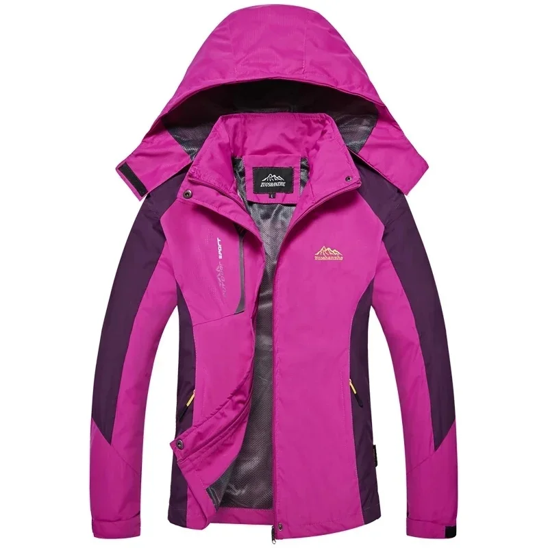 Spring Autumn Women Outdoor Sports Hiking Jacket Trekking Mountain Climbing Camping Coat Windbreaker Waterproof Female