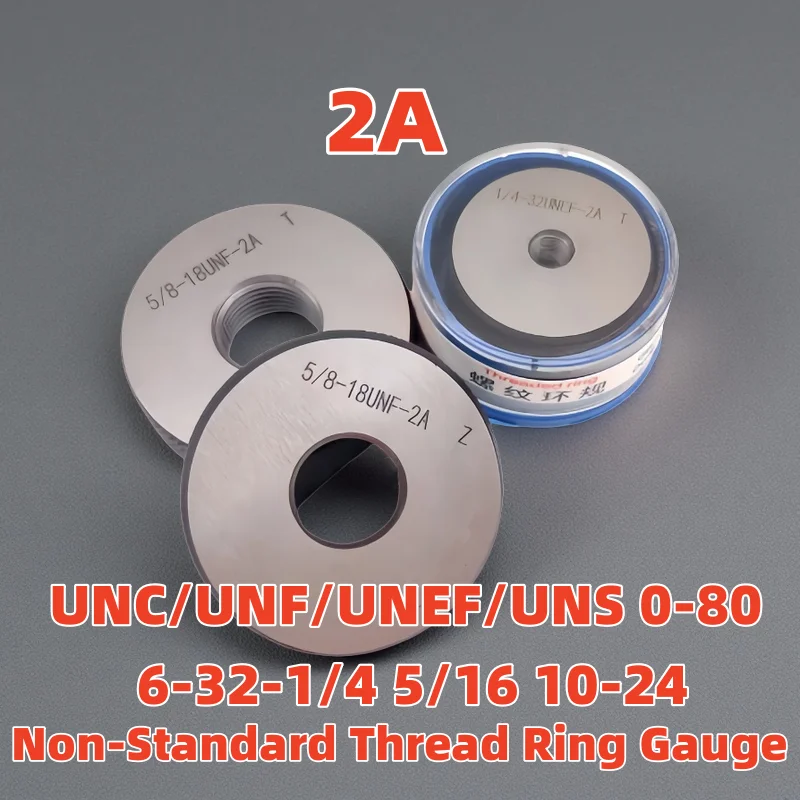 1SET(1*GO+1*NOGO)American Standard Thread Ring Gauge, External Thread Stop Gauge, 2A UNC/F/EF/S 0-80 6-32-1/4 5/16 10-24