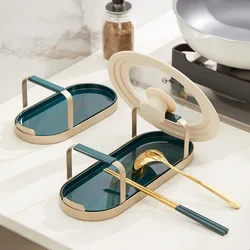 Stainless Steel Kitchen Pot Lid Rack Spoon Rest Holder Cutlery Organizer Fork Spatula Pan Cover Shelf Tableware Storage Rack