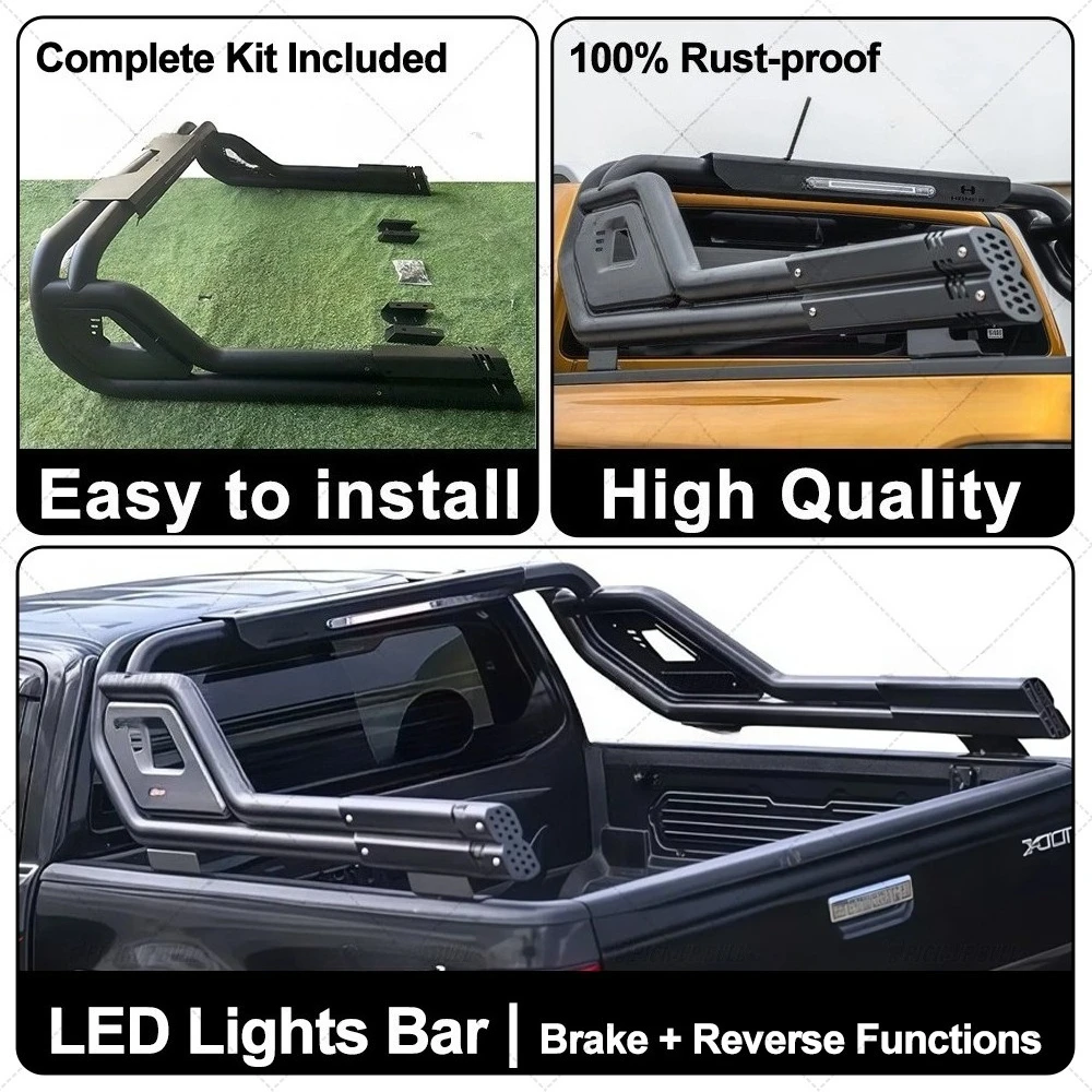Universal Steel Roll Bar for Nissan NP300 for Ranger for Hilux Vigo Revo Rocco Dmax Hamer Triton Pick-up Vehicles