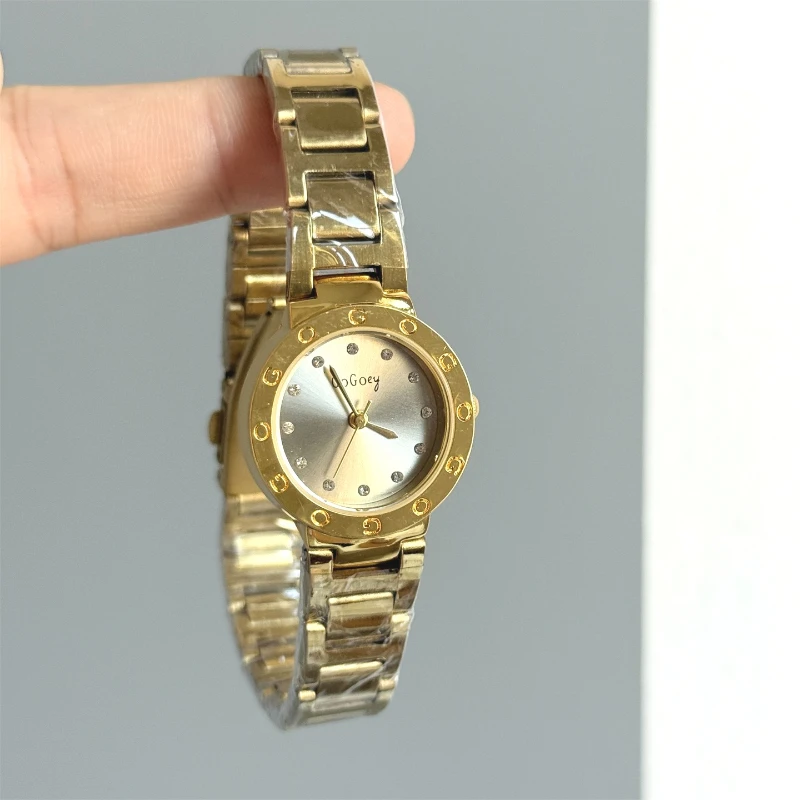High Quality Luxury Elegant Diamond Dial Women's Quartz Watch Golden Ladies Steel Wristwatch Mujer Dropshipping Relógio Feminino