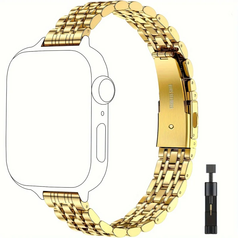 Dwukolorowa bransoleta ze stali nierdzewnej do Apple Watch 38/40/41/42/44/45/46/49mm Serii 1-11 i SE, metalowa opaska na nadgarstek do IWatch Series — zdjęcie produktu 5