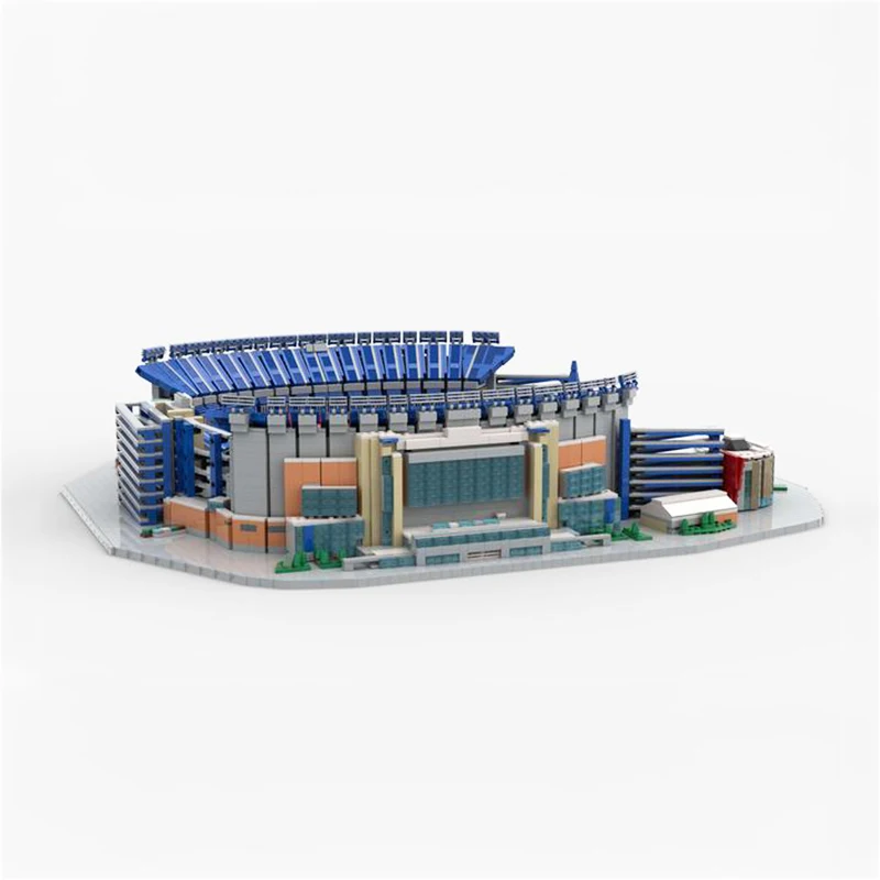 MOC- 143383   Famosa arquitectura Modular vista a la calle Estadio de fútbol de Nueva Inglaterra bloques de construcción modelo de ensamblaje juguetes de ladrillo regalos