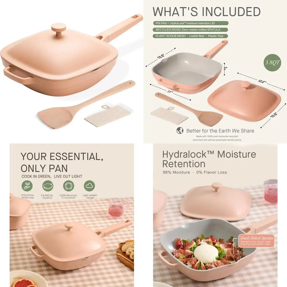 

Керамическая сковорода с антипригарным покрытием 10,5 дюйма, сковорода для глубокого соте на 3,8 литра с крышкой, литой алюминий, ти-керамическое покрытие, деревянная ручка, здоровое покрытие