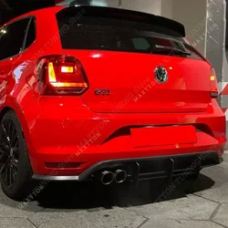 For VW Polo MK5 GTI 3 Fins Rear Bumper Diffuser Spoiler Splitter Polo 5 MK5 GTI 6R 6C 2/4 Door BodyKits Tuning 2010-2018 Mod