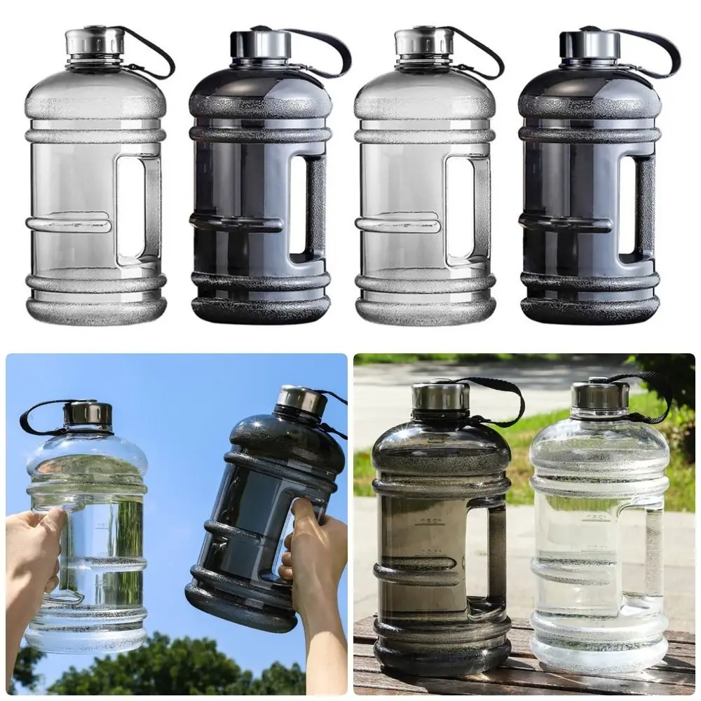1Pcs Durable Gallon Bottle Water Bottle PETG 2L Large Capacity Sports Drink Bottle Portable With Handle Shaker Bottle