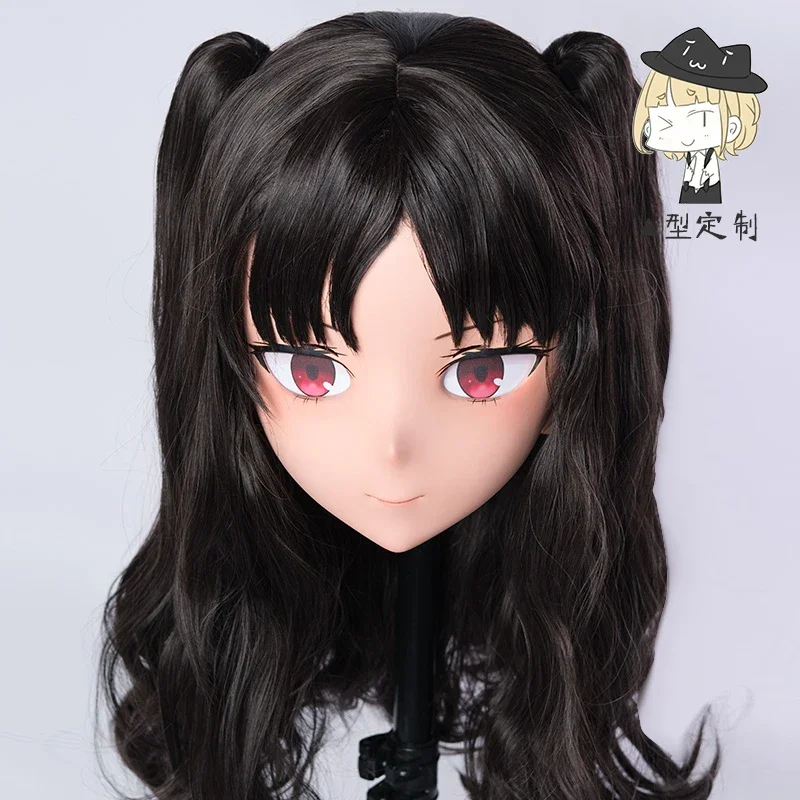 (LiLi Mask-127) Sweet Girl BJD Resin Head Mask Custom Cosplay Japan Anime Silicone Kigurumi Mask Cross Dressing Lolita Doll