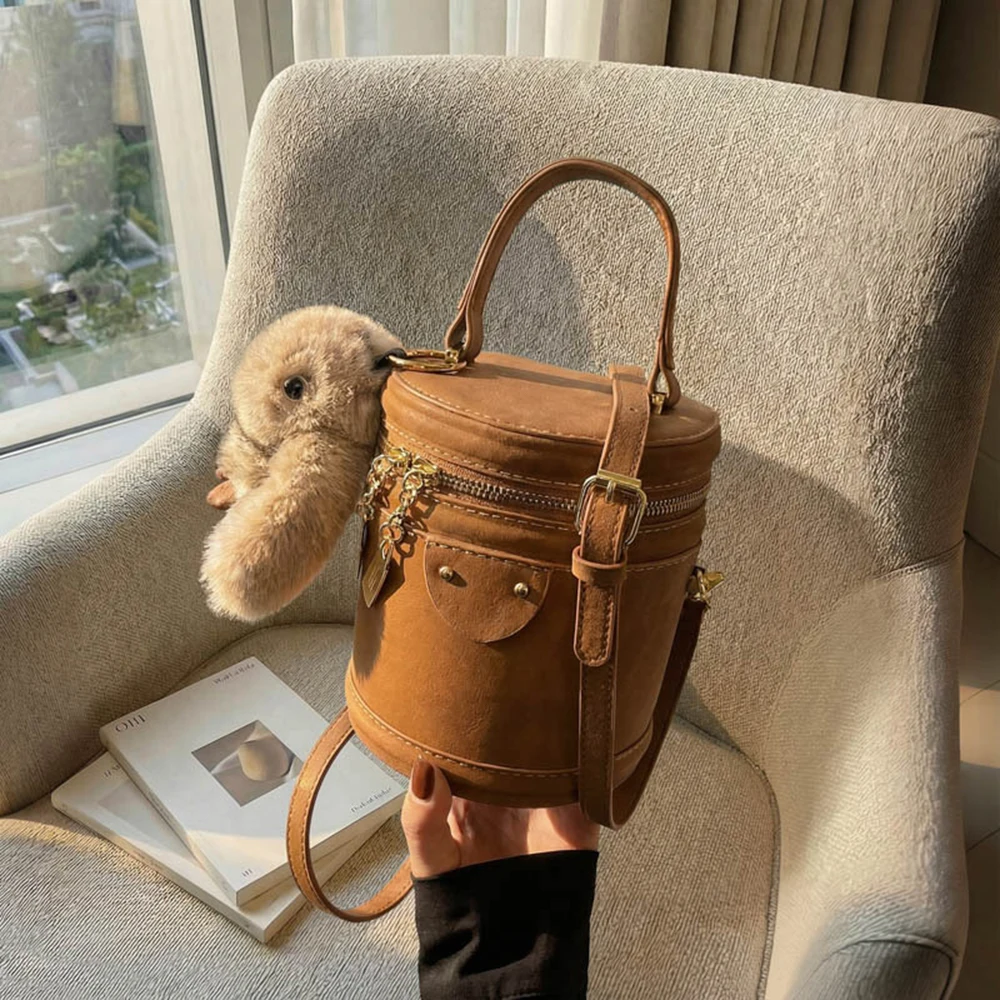 

Новая однотонная сумка через плечо в форме ведра, повседневная маленькая сумка на слинге, простой стиль, кошелек для ручной переноски, женские сумки через плечо