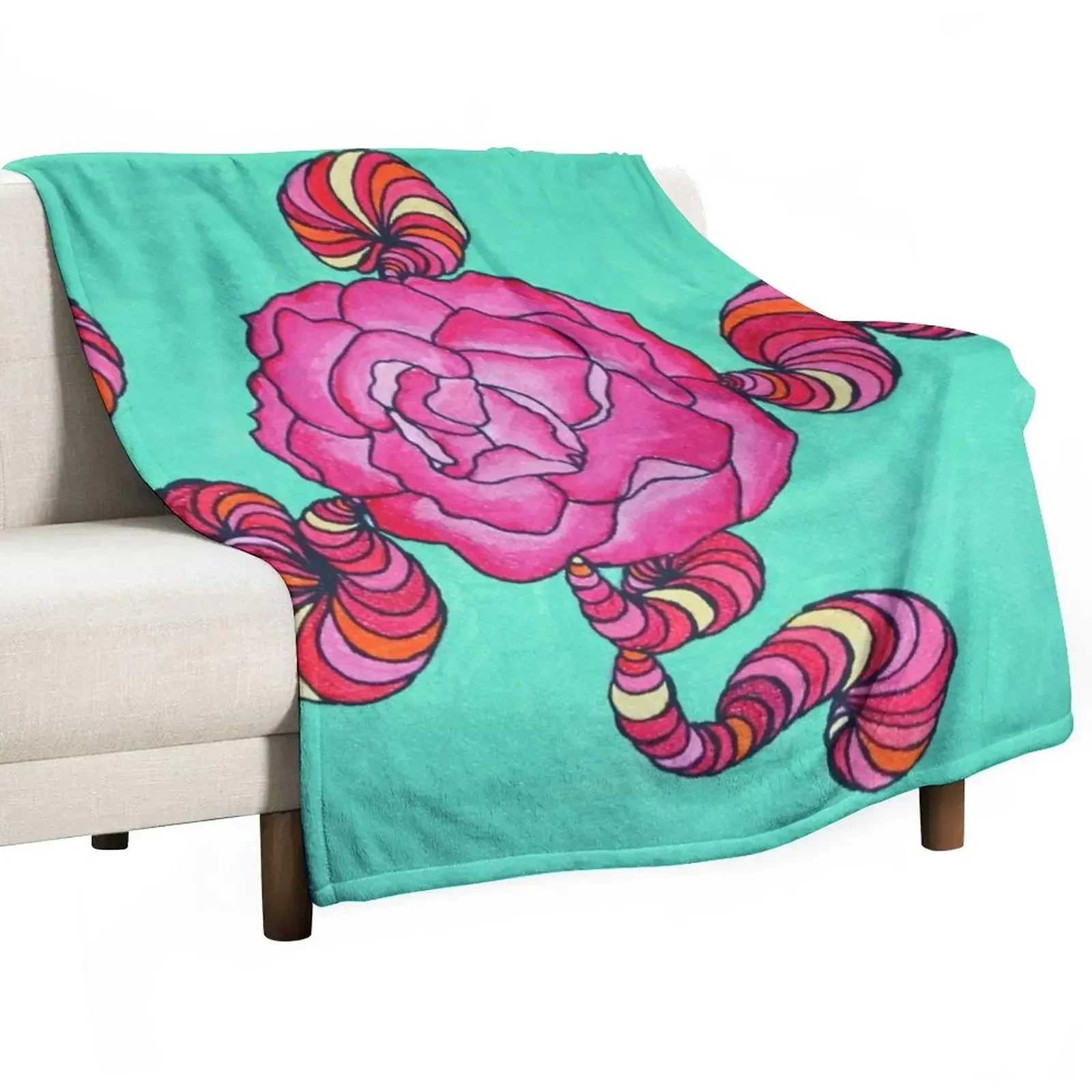 

New peony swirl Throw Blanket Tourist christmas decoration Thins Blankets