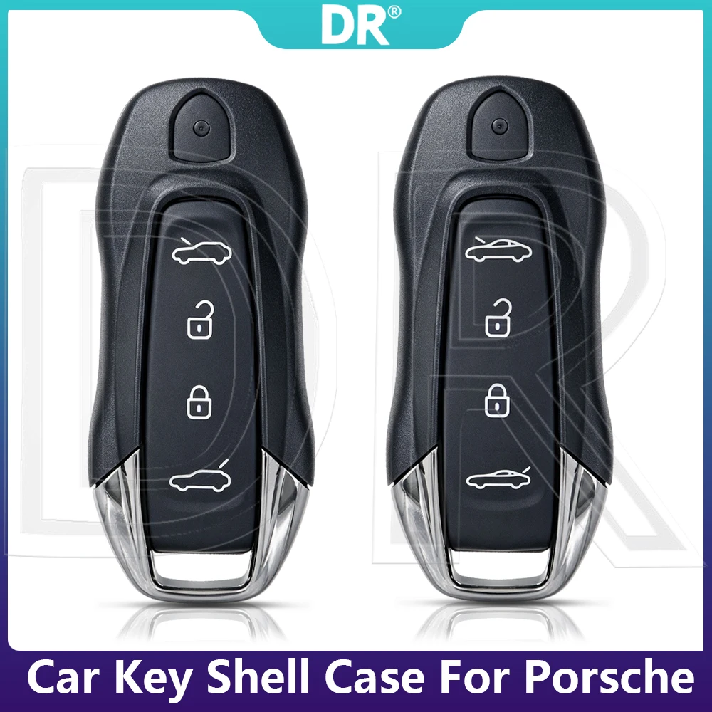 DR3 Replacement DIY Car Key Shell Case For Porsche Carrera 911 970 981 991 Cayman Cayenne Panamera Spyder Taycan Macan Ev