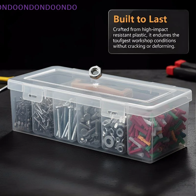 

Hardware Tool Storage Box with Multiple Compartments Clear Plastic Organizer Case for Screws Nuts and Bolts