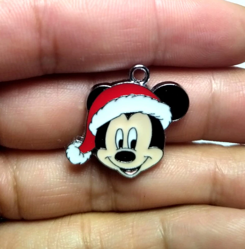 new Cartoon 10PCS  Christmas Mickey  Pendant DIY Jewelry Necklace Earrings Bracelet Jewelry Earring Charms