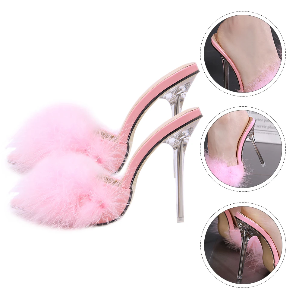 

1 пара женских летних сандалий, тапочки на высоком каблуке, стильная пикантная уличная обувь для вечеринок для свадебного клуба, офиса, розового цвета