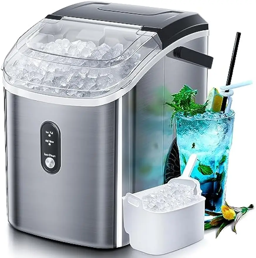 Nugget Countertop Ice Maker com Soft Chew Ice, máquina de gelo portátil, auto-limpeza, operação de um toque, 34 lb, 24 horas