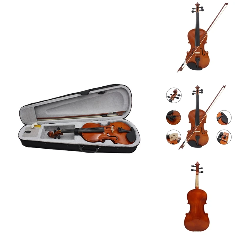 

Violin Violin,Music Instruments For Adults Child Violin, With Hard Case, Bow,Great For Beginner Easy To Use