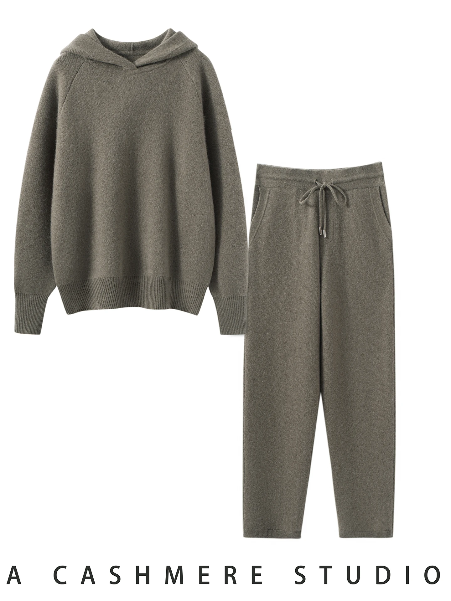 

TLOML женский костюм из 100% кашемира, пуловер с капюшоном, кашемировые брюки, повседневный кашемировый трикотаж, осень-зима, мягкий теплый костюм высокого качества