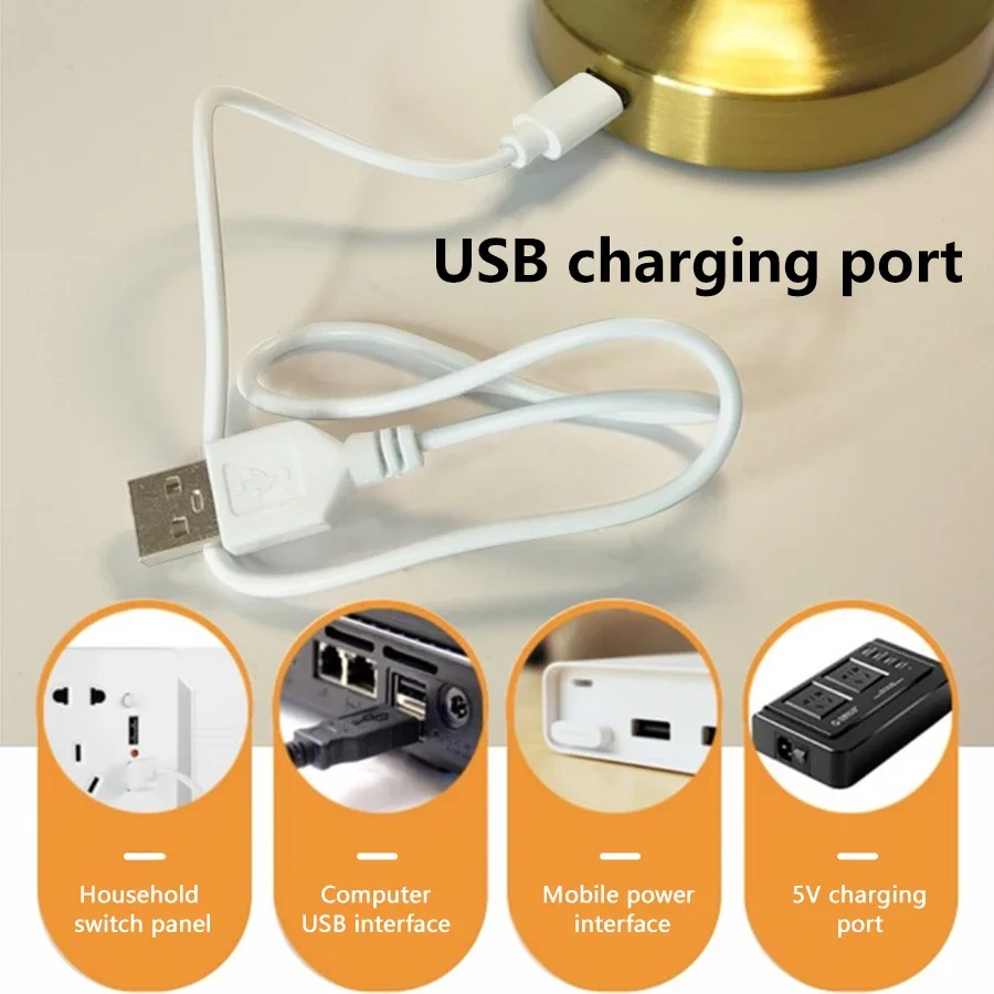 Retro Bar LED Table Lamp Metal Touch Rechargeable Desk Light Room Decor Night Light Suitable For Bar Lampbedroom Ambient Lights