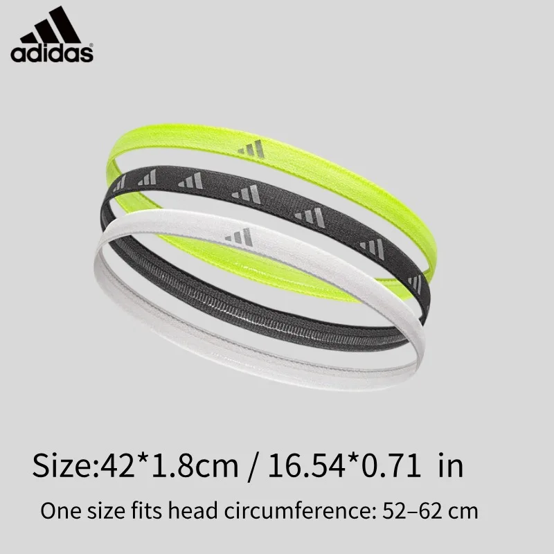 Adidas Sports Hair Band 3 Pack Sweat Absorbing Antiperspirant Headband for Yoga Running Training Fitness Workout ADAC-16197