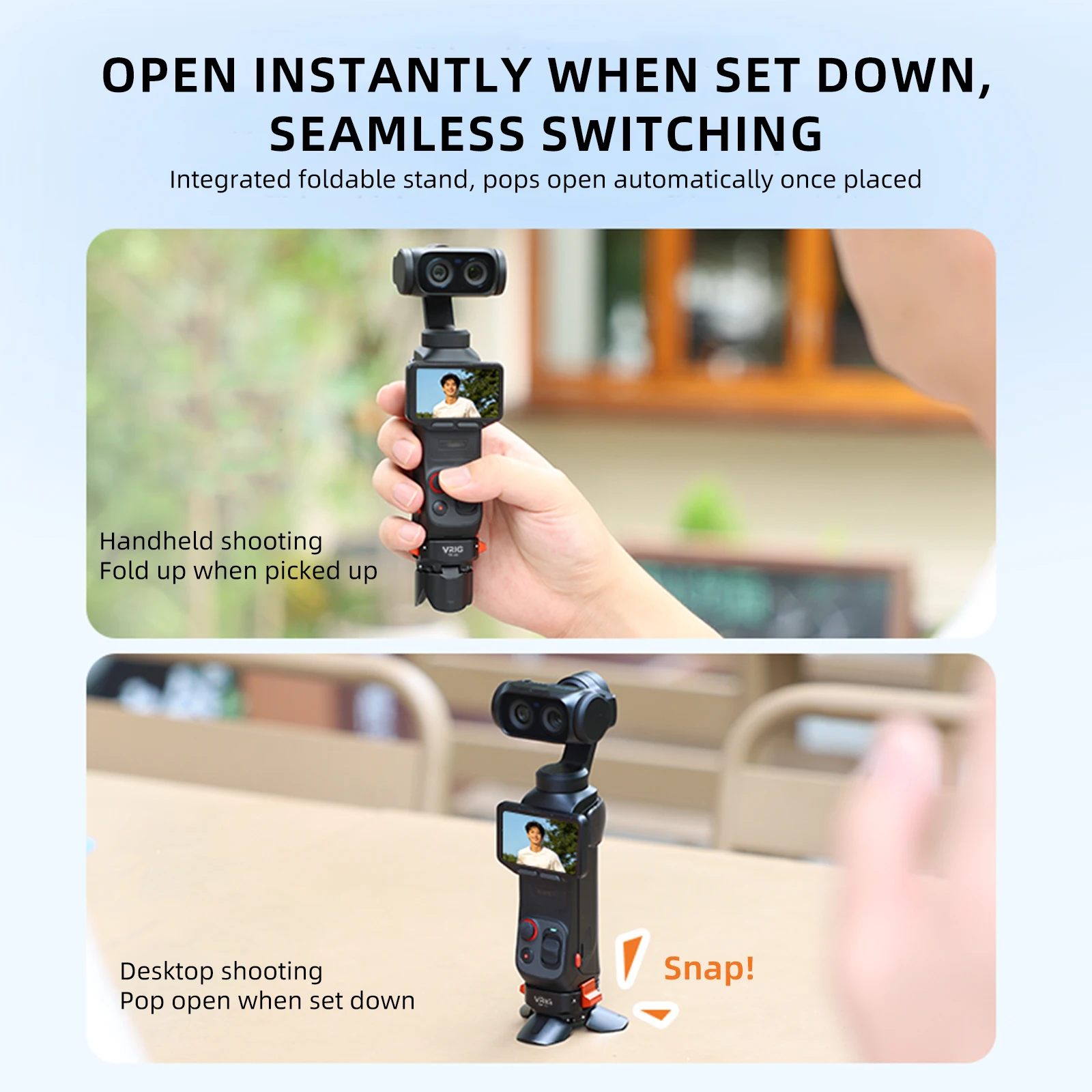 VRIG TP-42 Magnetyczny Statyw z Szybkim Złączem do Insta360 Luna Ultra, Ładowanie Type-C, Mini Stojak Biurkowy, Akcesoria do Kamer Sportowych — zdjęcie produktu 5