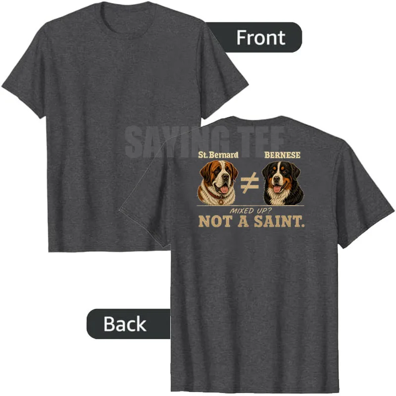 Berner Sennenhund, kein Saint Bernard, lustiges Hundepapa-Grafik-T-Shirt, Y2k-Ästhetik, einzigartiges Neuheitsgeschenk, Witz-Spruch-T-Shirt, lässig – Detail 3