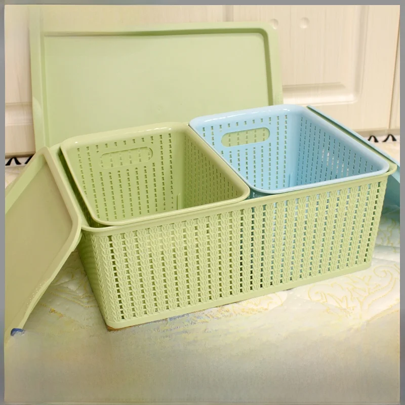 

Thiened Plastic Covered Storage Basket for Dir Clothes Batoom Organizer Toy Sorting Box Large Size Home Desktop Use