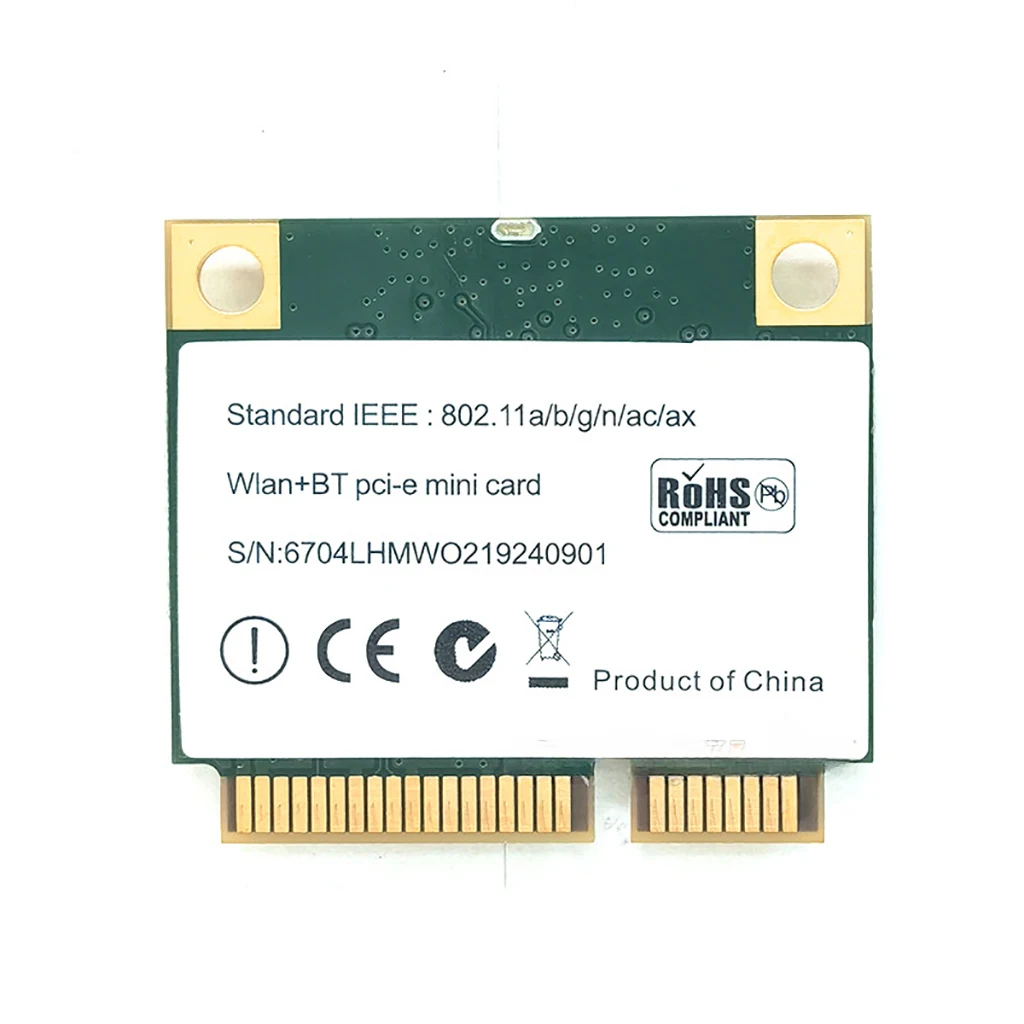 Wifi 6 Dual Band Built-in Bluetooth-compatible 5.2 Wireless Network Card Mini PCI-E Wifi Card MPE-AX1800H 802.11ac 2.4G 5Ghz