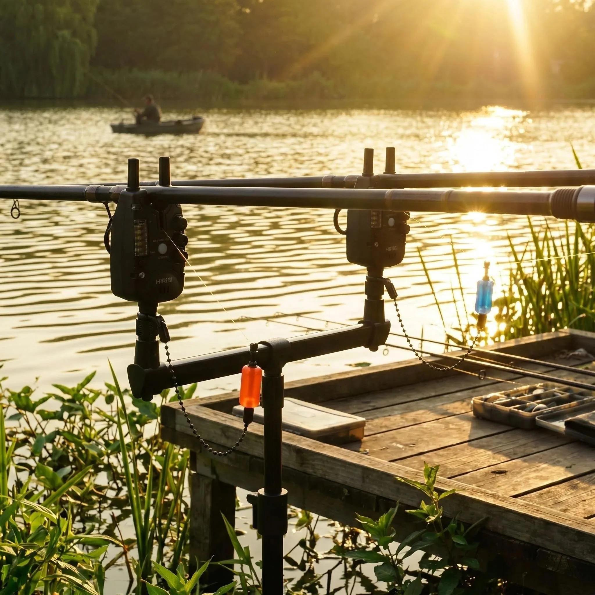 Hirisi S8 Karpfen-Bissanzeiger-Set mit 2-Wege-Fernbedienung, Wasserdichter Bissanzeiger für Karpfenangeln, Angelzubehör – Detail 7