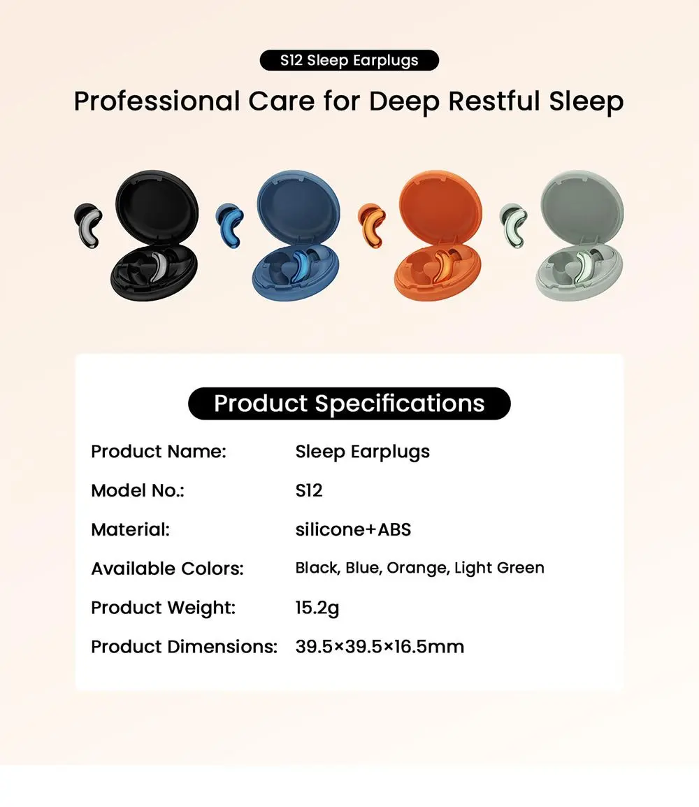 Silicone Ear Plugs for Sleeping 25dB Noise Cancelling Hearing Protection Reusable Earplugs for Sleep Focus Concerts Work Study