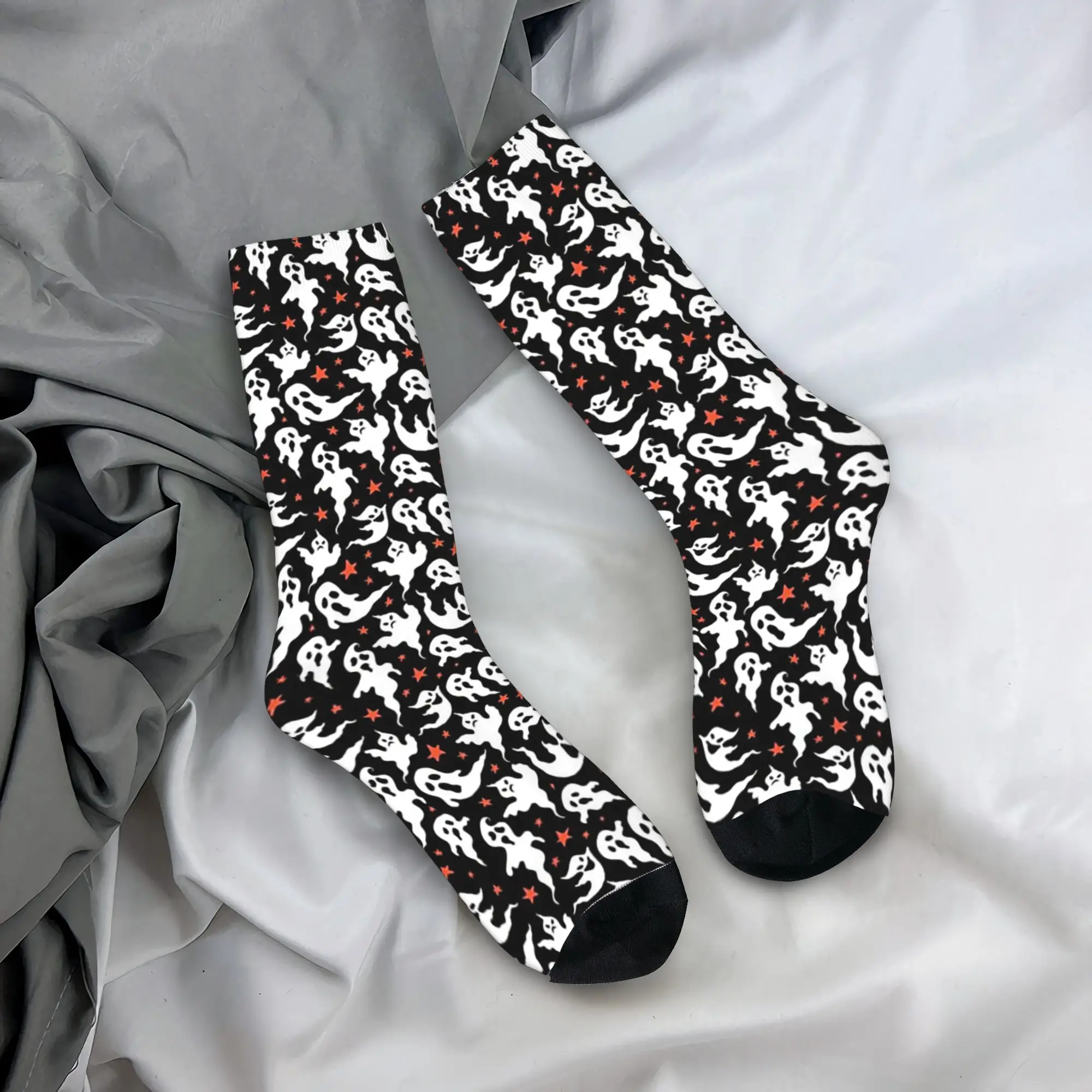 

All Seasons Crew Stockings Halloween Style Ghost Socks Harajuku Hip Hop Long Socks Accessories for Men Women Christmas Gifts