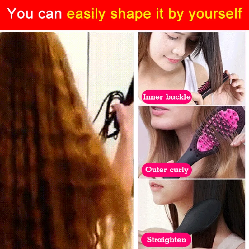 Professional Comb Hair Straightener Styling Brush Irons Straightening Hair brush Electric Curler Styling Combs EU US Plug