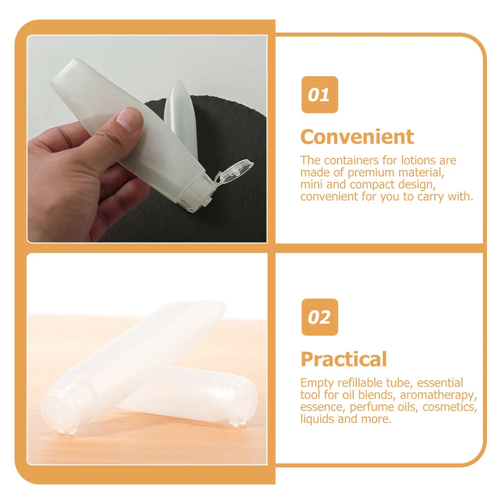 

12Pcs Reusable Containers Spill Proof Travel Size Portable Lotion Tubes for Skincare Serum Essential Oil Storage