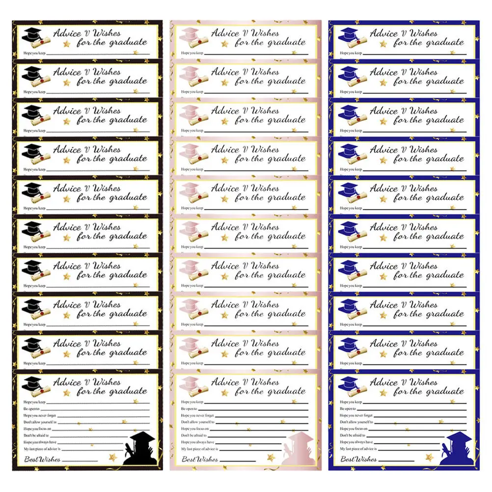 

30Pcs Graduation Themed Greeting Cards Bulk Pack Festive Thank You Notes for Graduation Ceremony Commencement Party Invitations