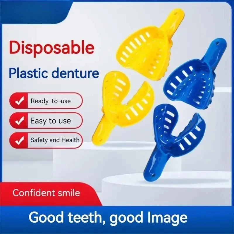 Plastic Disposable Dental Impression Trays, Smooth Rounded Edge Dental Tools for Oral Care, Clinic Daily Use Accessory