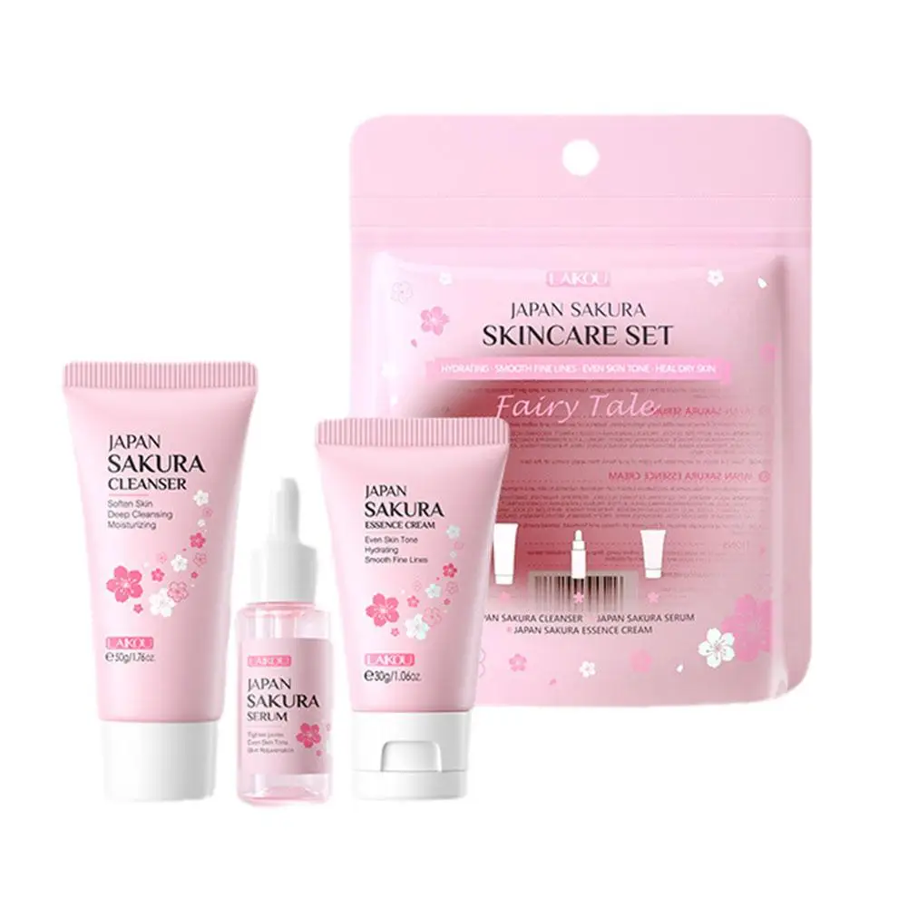 24k dourado sakura vitamina c conjuntos de cuidados com a pele tamanho de viagem creme facial soro creme para os olhos hidratante kit de cuidados faci