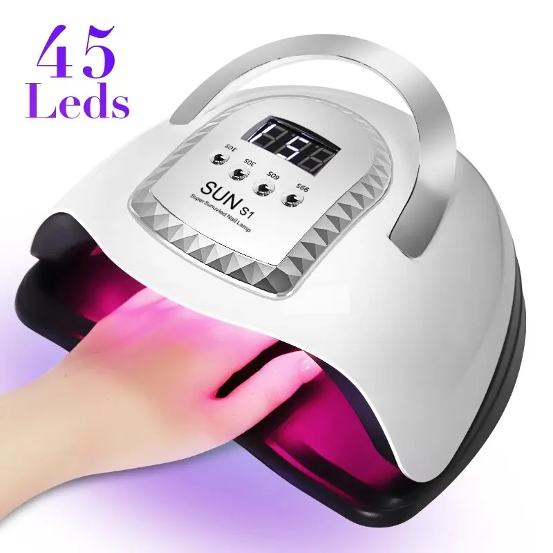 45LEDs Professional Nail Drying Lamp For Drying All UV Nail Gel Polish With Large LCD Touch Smart Sensor Manicure Salon Tools