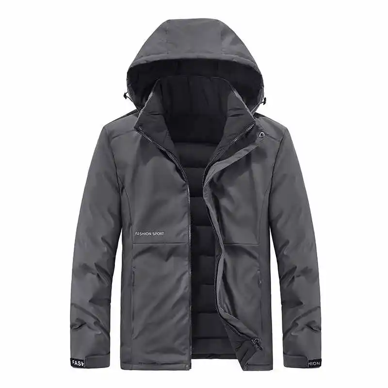 Double-sided Wear Warm Cotton Coat Detachable Hat Coat Outdoor Hunting Fishing Mountain Climbing Sports Leisure Heavy Jacket Men