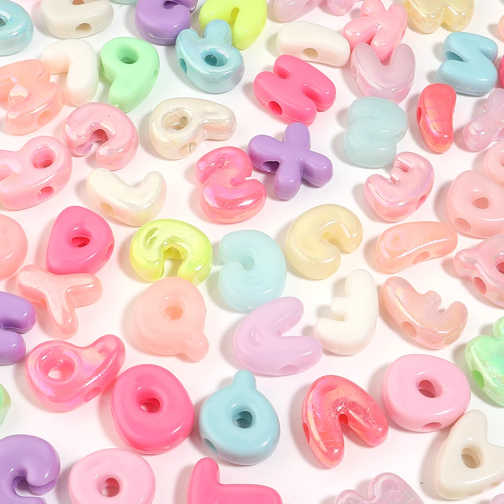 500g/Beutel AB Jelly Color Acryl-Buchstabenperlen mit großem Loch, niedliche englische Alphabetperlen für DIY-Bastelarbeiten, Namensanhänger, Schlüsselanhänger, Schmuckherstellung – Detail 6