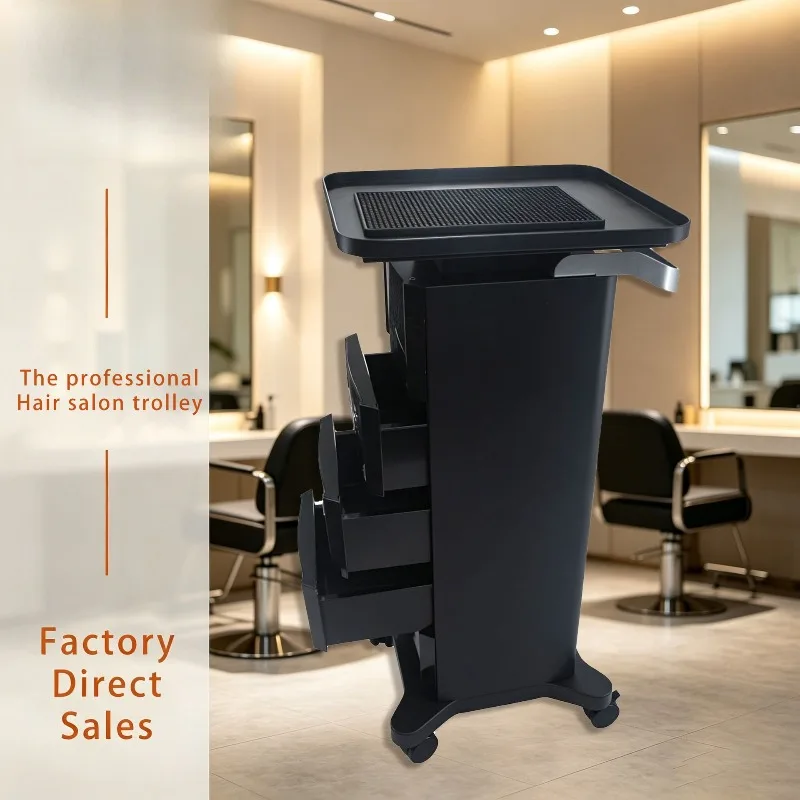 Metal storage rack cart with casters and pulleys for personal care storage, salon finishing, made in China