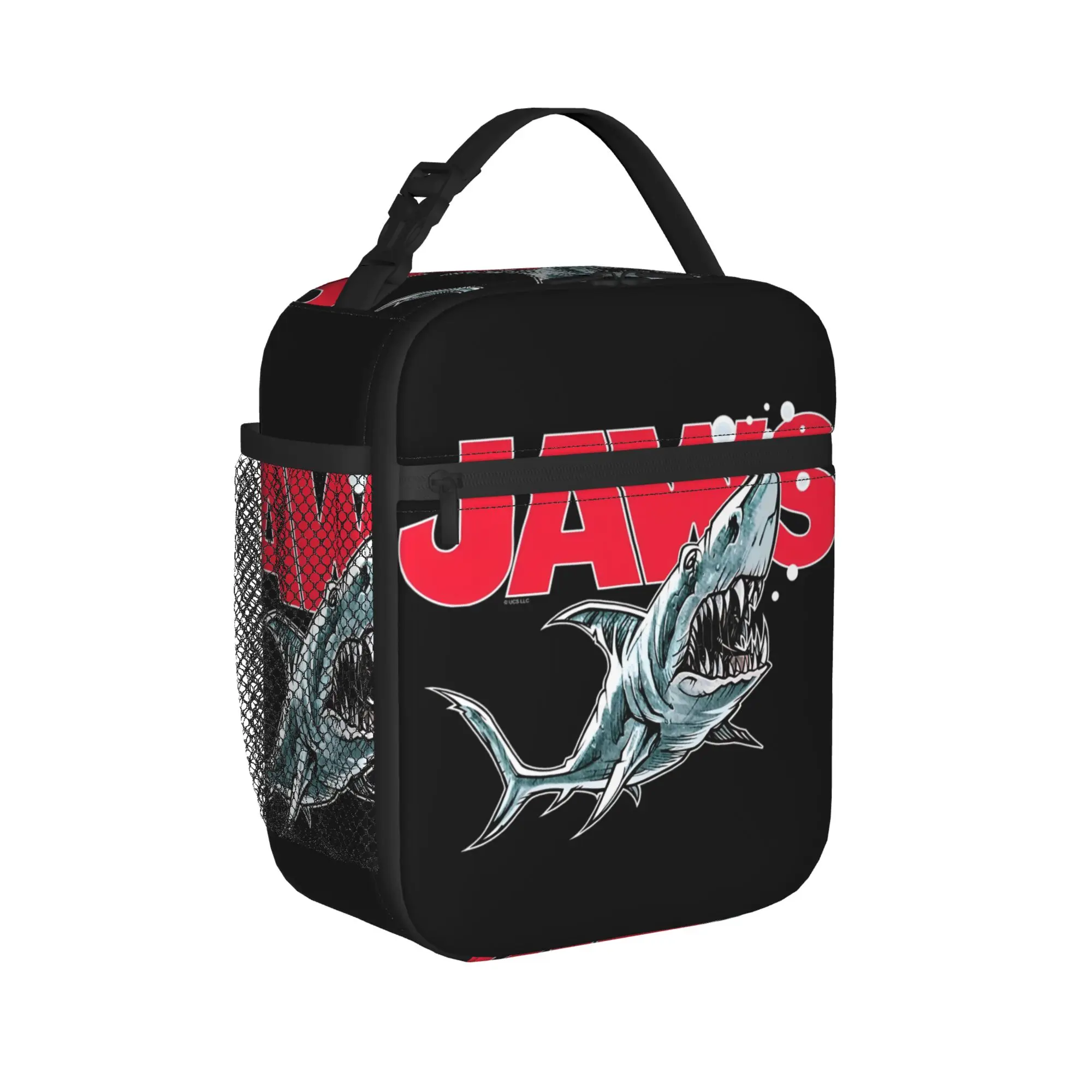 Jaws The Shark Lunch Bag For Girl Boy  Print Travel Lunch Box Casual Portable Insulated Oxford Cooler Bag