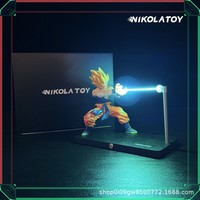 NikolaToy Dragon Ball Kakarotto Son Goku Kamehameha Wave Magnetic Light Lamp Model Ornament Anime Action Figure Collectible Gift