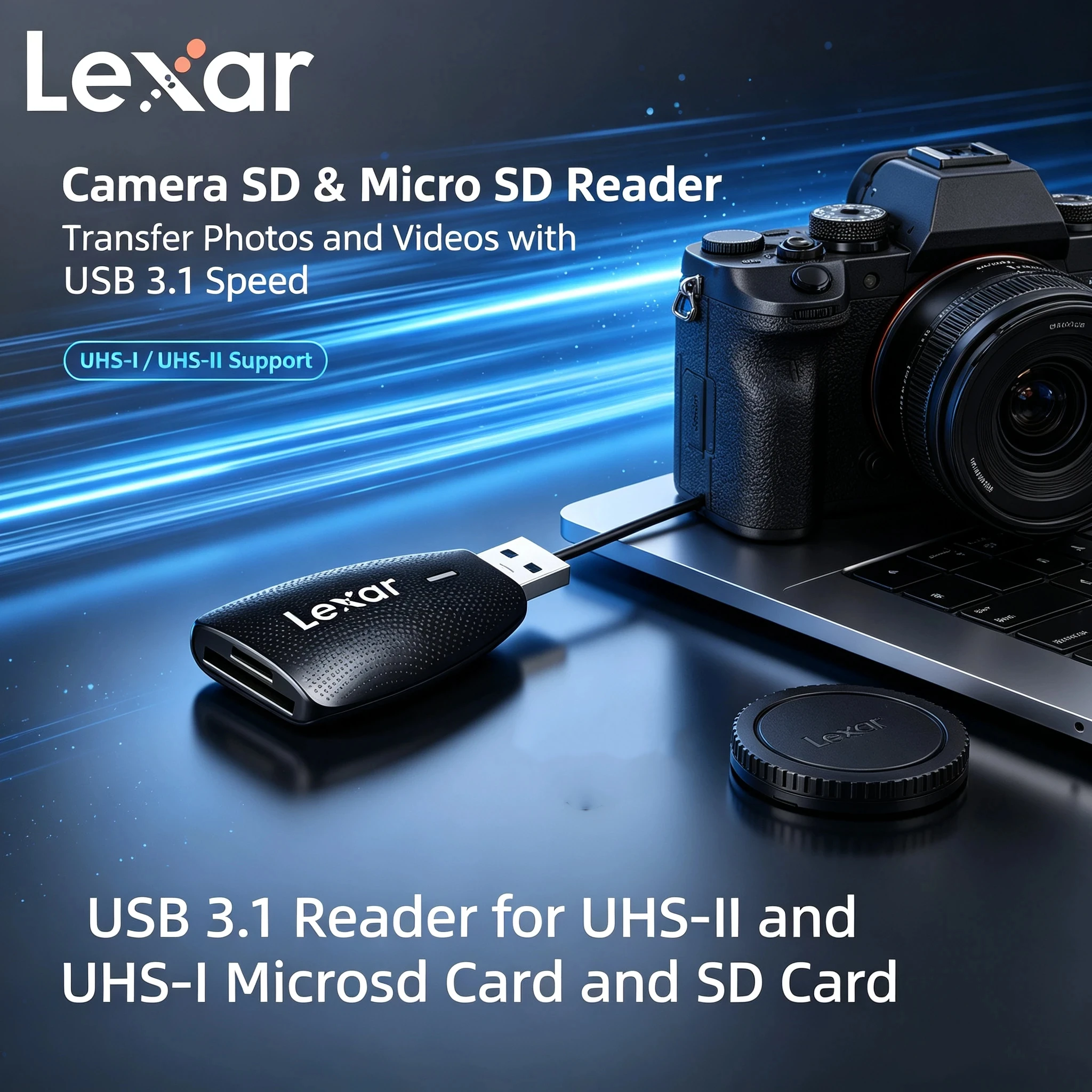 lexar-micro-sd-card-reader-usb-type-a-connector-uhs-i-170mb-s-bus-powered-no-external-power-compact-size-portable-for-dash-cam