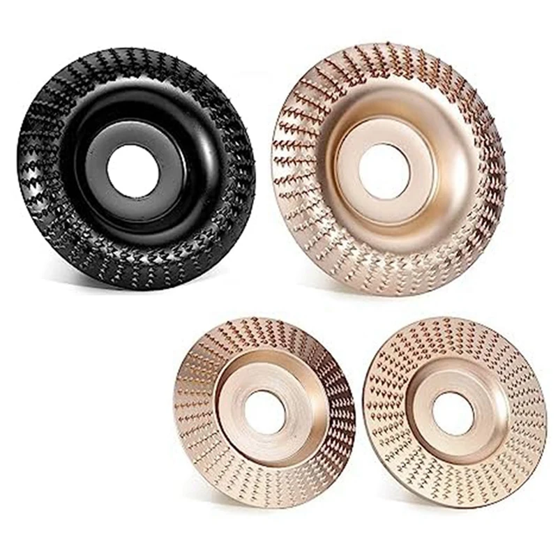 A19F-Angle Grinder Wood Carving Disc Set, Angle Grinder Accessories Wood Carving Disc, Stump Grinder Teeth, 4 Pieces