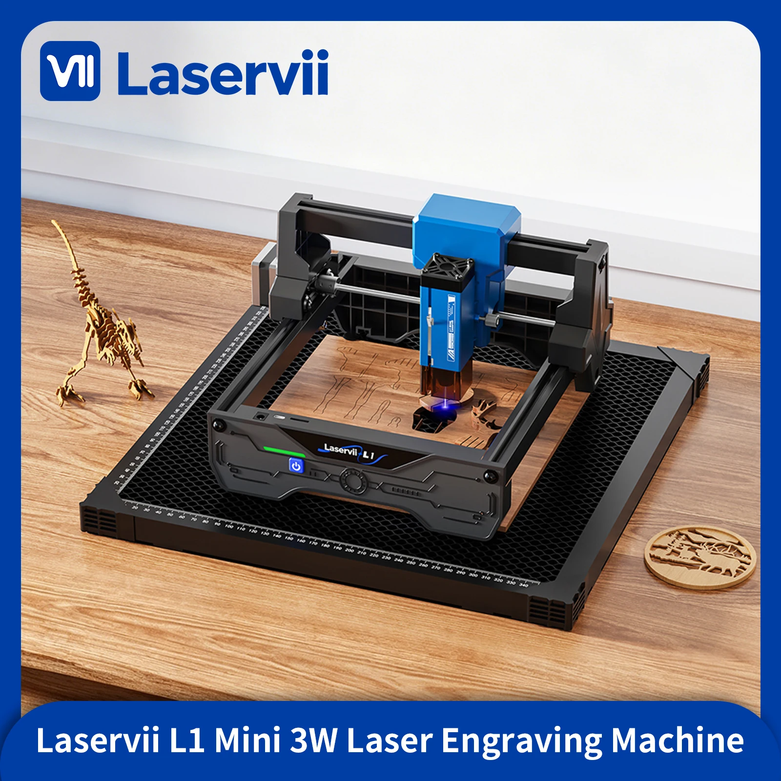 Laservii Portable Laser Engraving Machine For Beginners L1 Mini Laser Engraver DIY logo Marking Wood Leather Acrylic.
