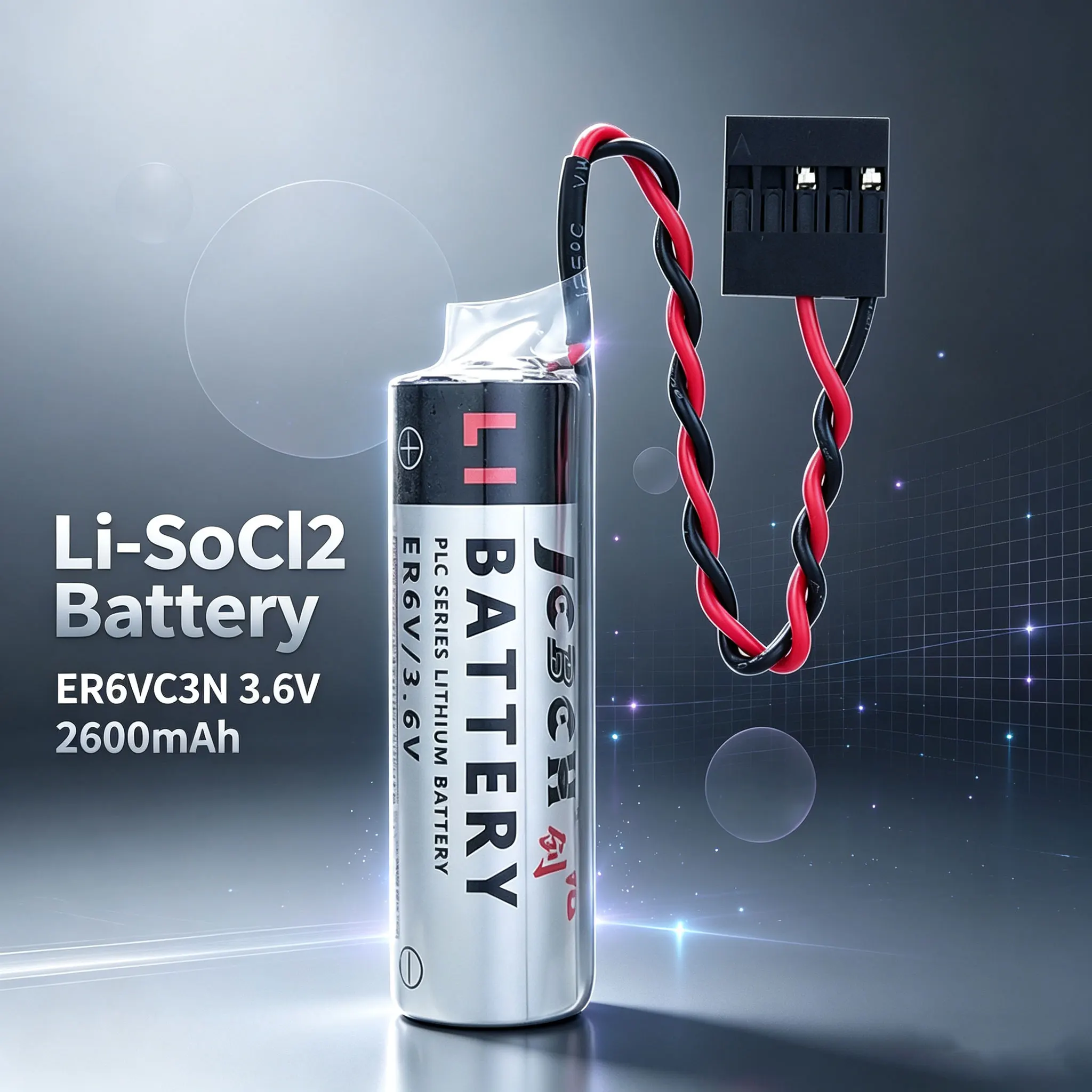 JCBCH ER6VC3N Li-SOCl2 battery 3.6V suitable for Yaskawa robots, robotic arm NX100 control cabinets, PLC drive systems ER6V