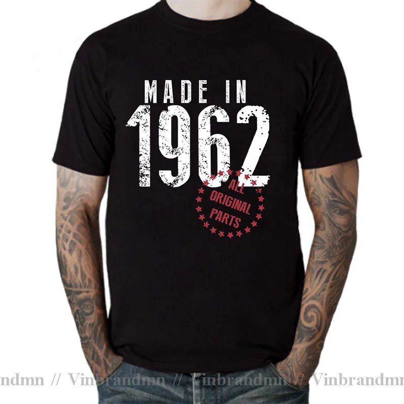 Vintage Fashion Made In 1962 T Shirt men Awesome 60 Years Anniversary tshirt Born in 1962 T-Shirt Father Dad Birthday Tees Shirt